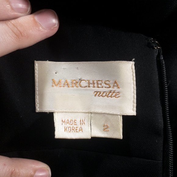 Marchesa 2 Silk Goddess Formal Maxi Gown Black - Picture 11 of 13